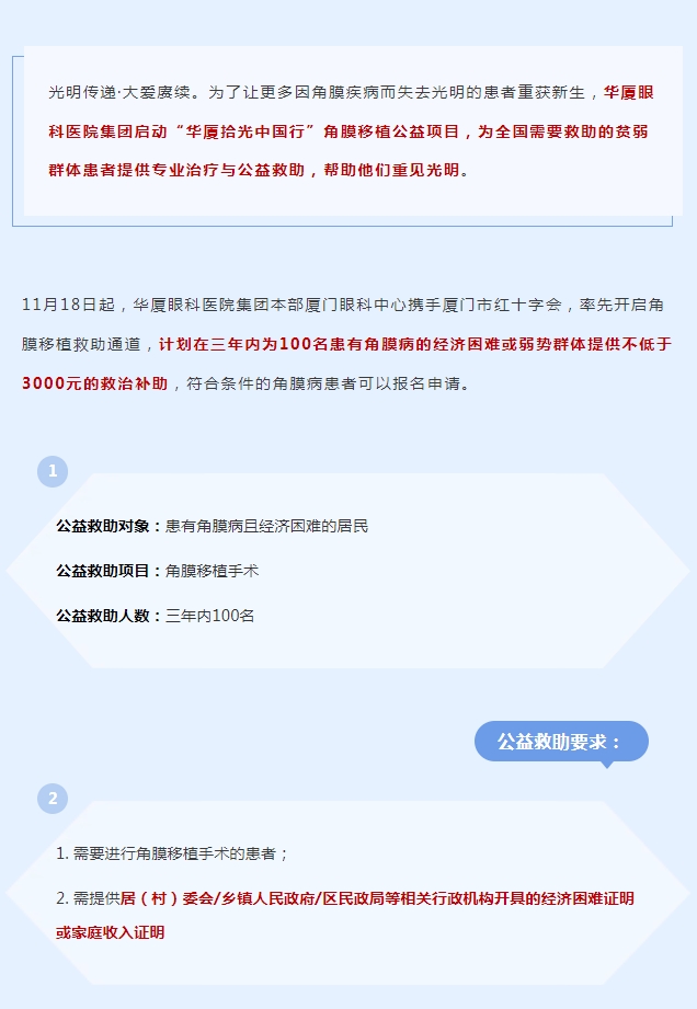 光明传递·大爱赓续 | 太阳成tyc122cc拾光中国行角膜移植公益救助项目厦门站启动